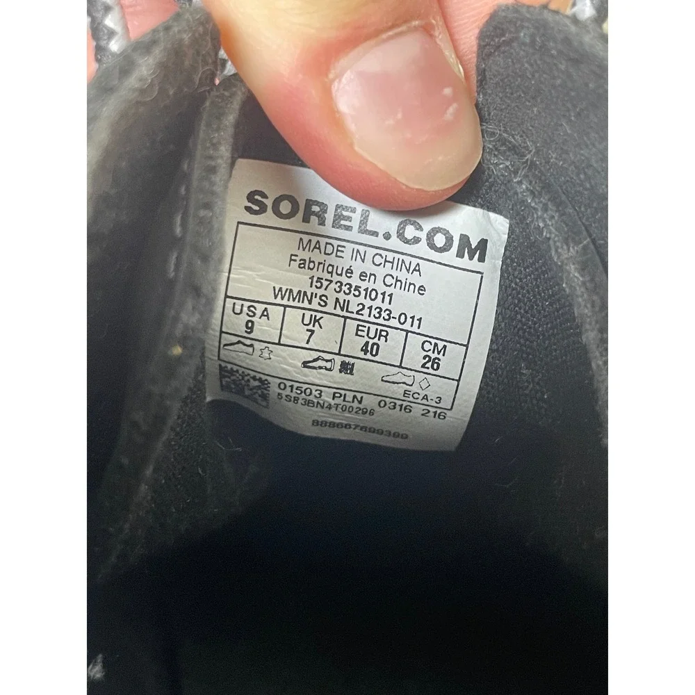 Sorel Womens Out N About Plus Duck‎ Boots Size 9 Black Waterproof Leather Ankle